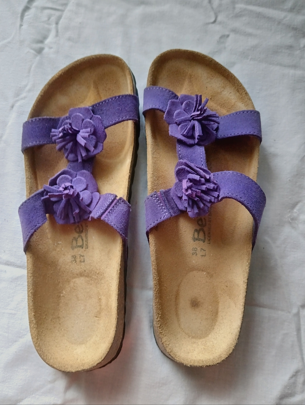 Birkenstock Women’s Purple Floral Dual-Strap Comfort Sandals EUC